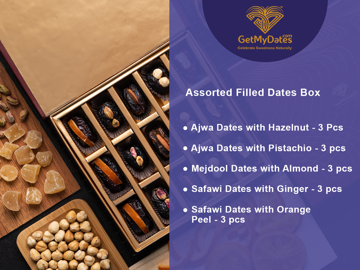 Arabian Dates Gift Box with Nuts and Fruits
