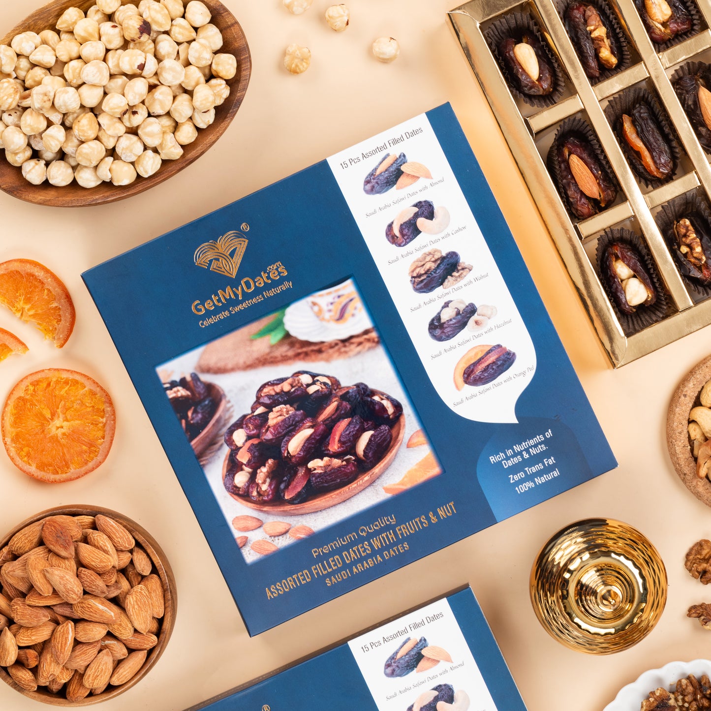 Assorted Arabian Dates with Nuts and Fruits Gift Box | Premium Arabian Dates