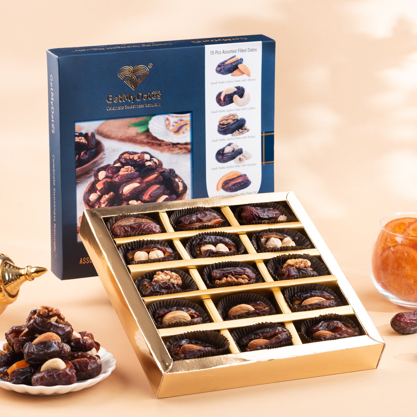 Assorted Arabian Dates with Nuts and Fruits Gift Box | Premium Arabian Dates