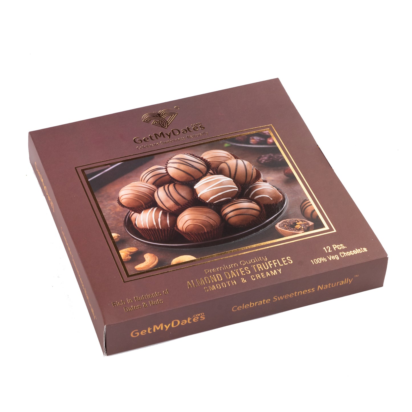 GetMyDates PREMIUM QUALITY ALMOND DATES TRUFFLES CHOCOLATE-Premium Arabian Gift Box Truffles