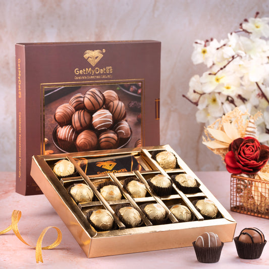 GetMyDates PREMIUM QUALITY ALMOND DATES TRUFFLES CHOCOLATE-Premium Arabian Gift Box Truffles